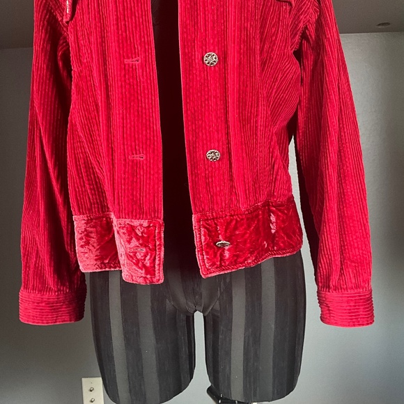 J. Jill Pink Oversized Corduroy Crushed Velvet Jean Jacket Preppy Layer Artsy S - Picture 5 of 11